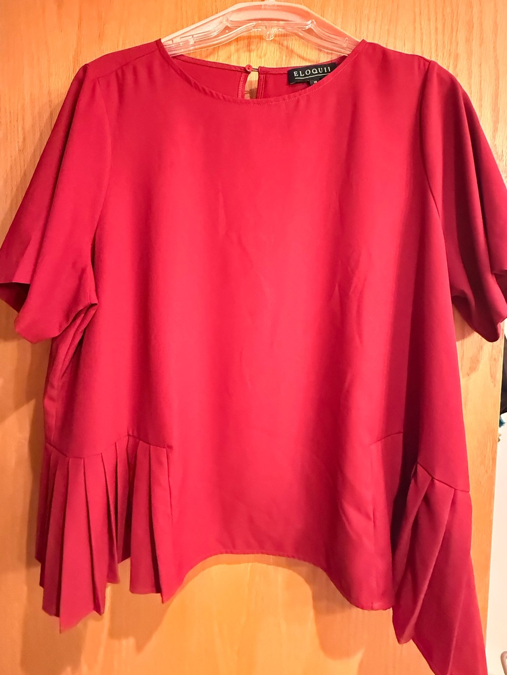 ELOQUII, Pleated Hem Top